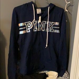 Navy blue PINK zip up